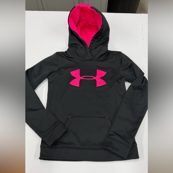 Under Armour Other - Under Armour Pink and Black Hoodie YSM 7-8